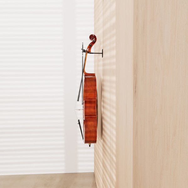 CC03F4 Flat wall mount cello hanger black