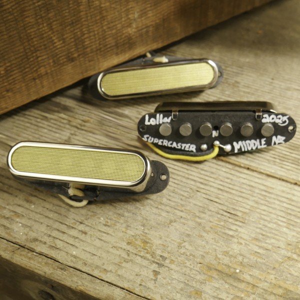 Strat Super-caster set gold mesh nickel