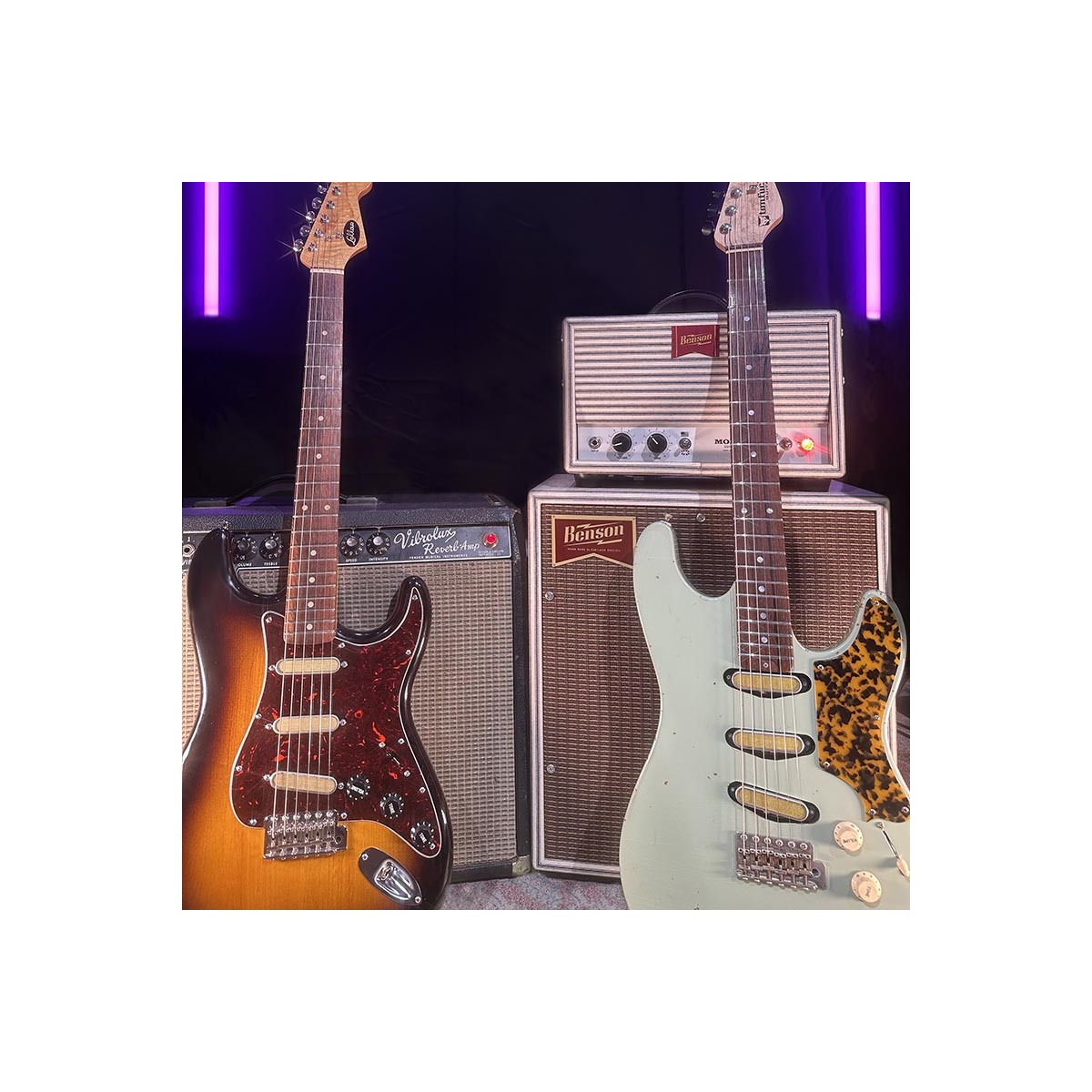 Strat Super-caster set gold mesh nickel