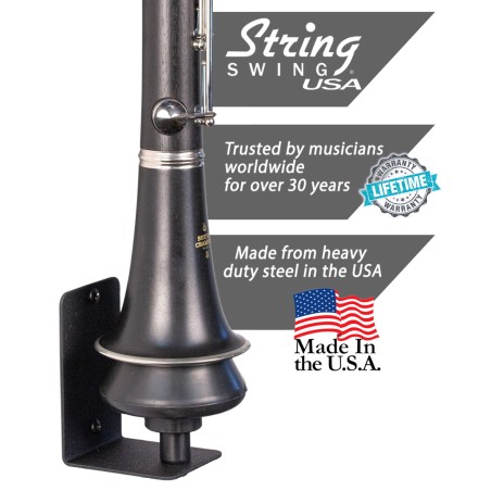 Flat Wall Mount Clarinet Holder BHH13