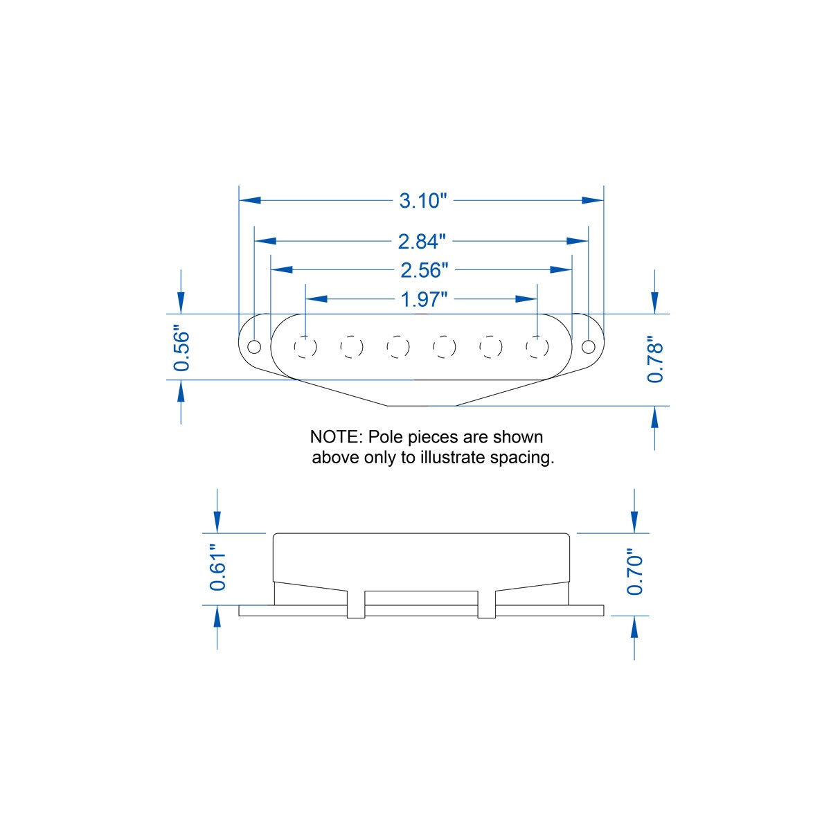 Alnico 3 T set chrome