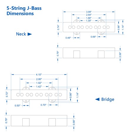 Jazz bass bridge black 5S