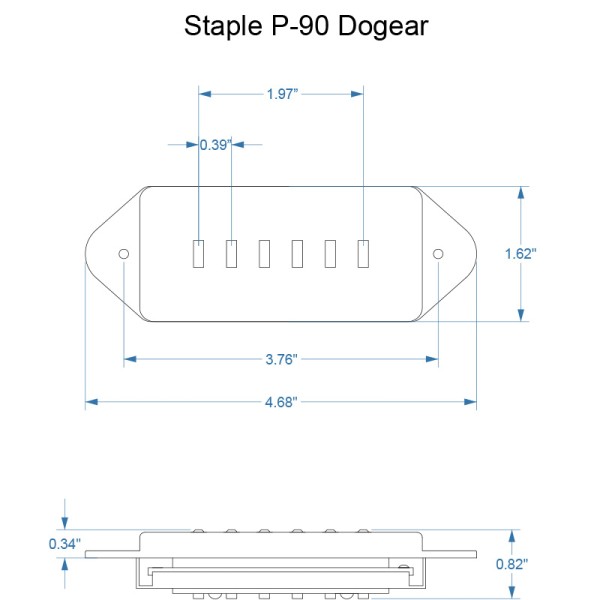 P-90 Staple Dogear medium wide Bridge matt cream
