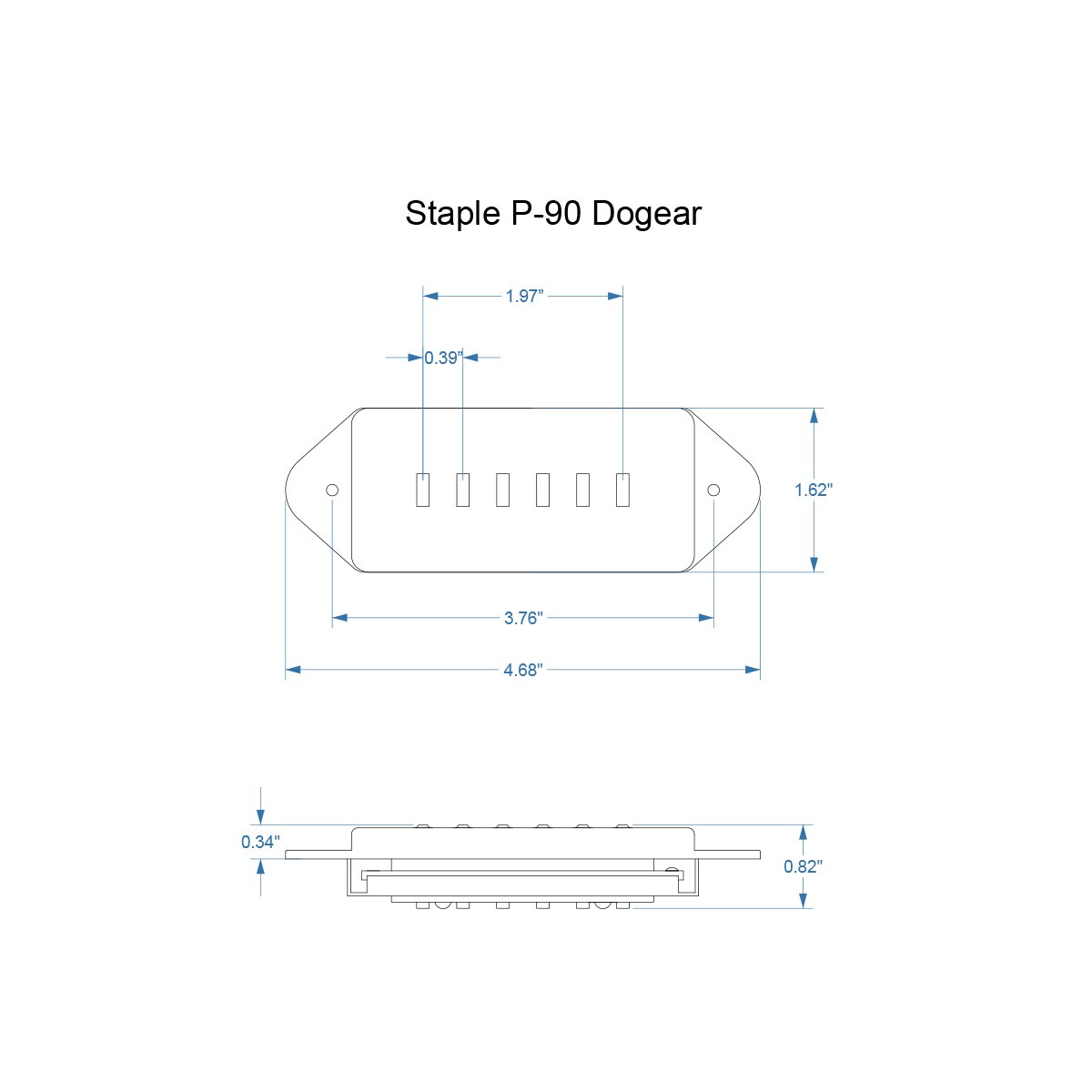 P-90 Staple Dogear medium wide Bridge matt cream