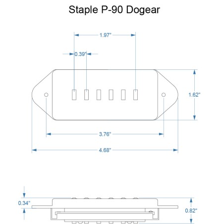 P-90 Staple Dogear medium wide Bridge matt cream