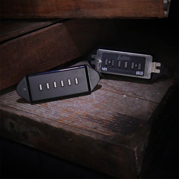P-90 Staple Dogear medium wide Bridge matt black