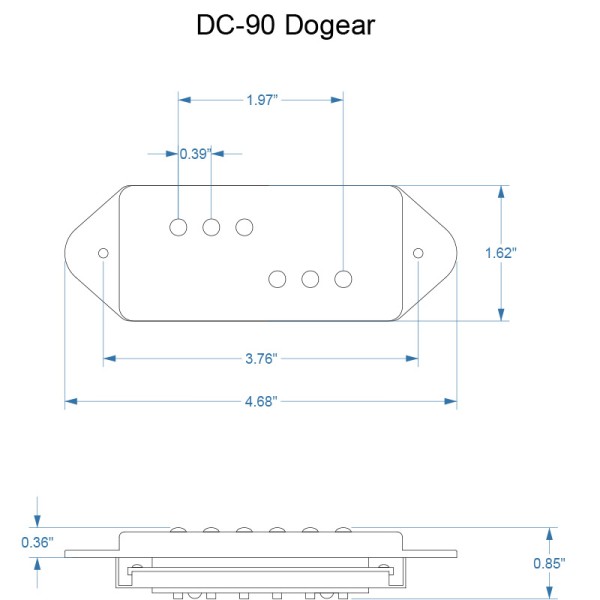 DC-90 Dogear medium wide Neck black