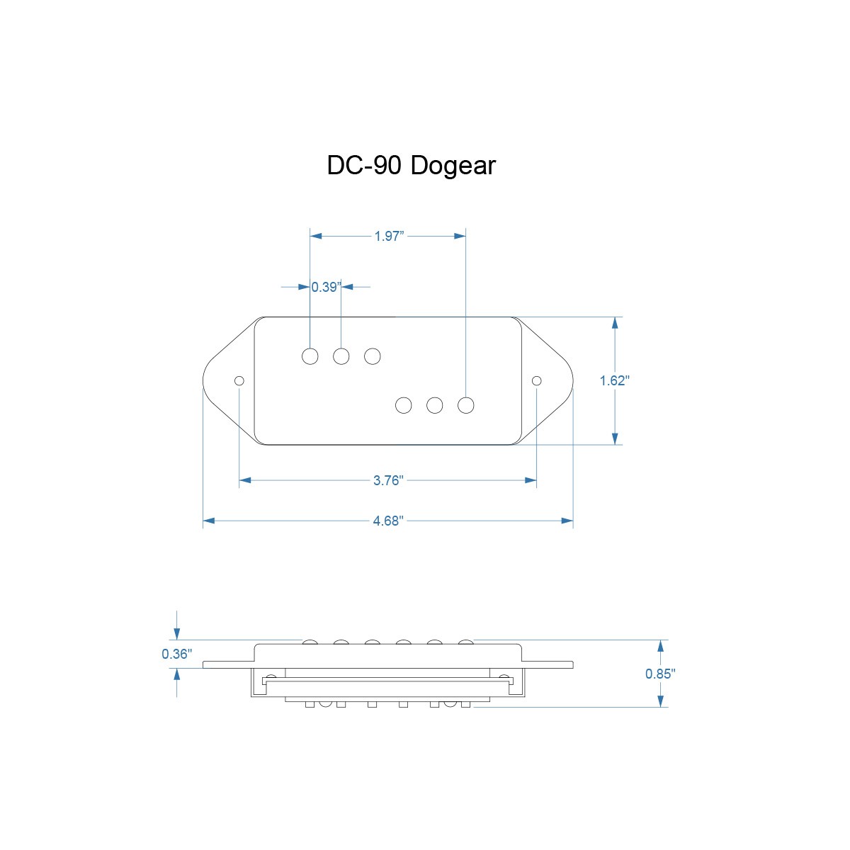 DC-90 Dogear medium wide Neck black
