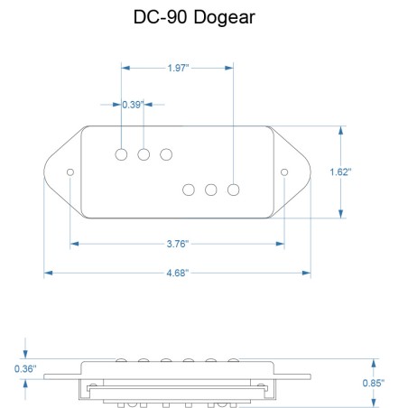 DC-90 Dogear medium wide Neck black