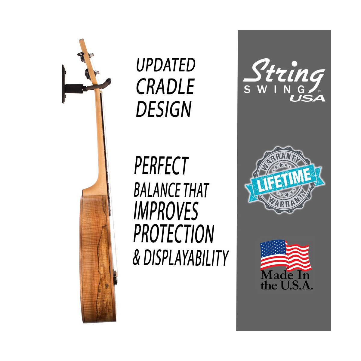 CC11UK Ukulele Hanger Wall Mount black