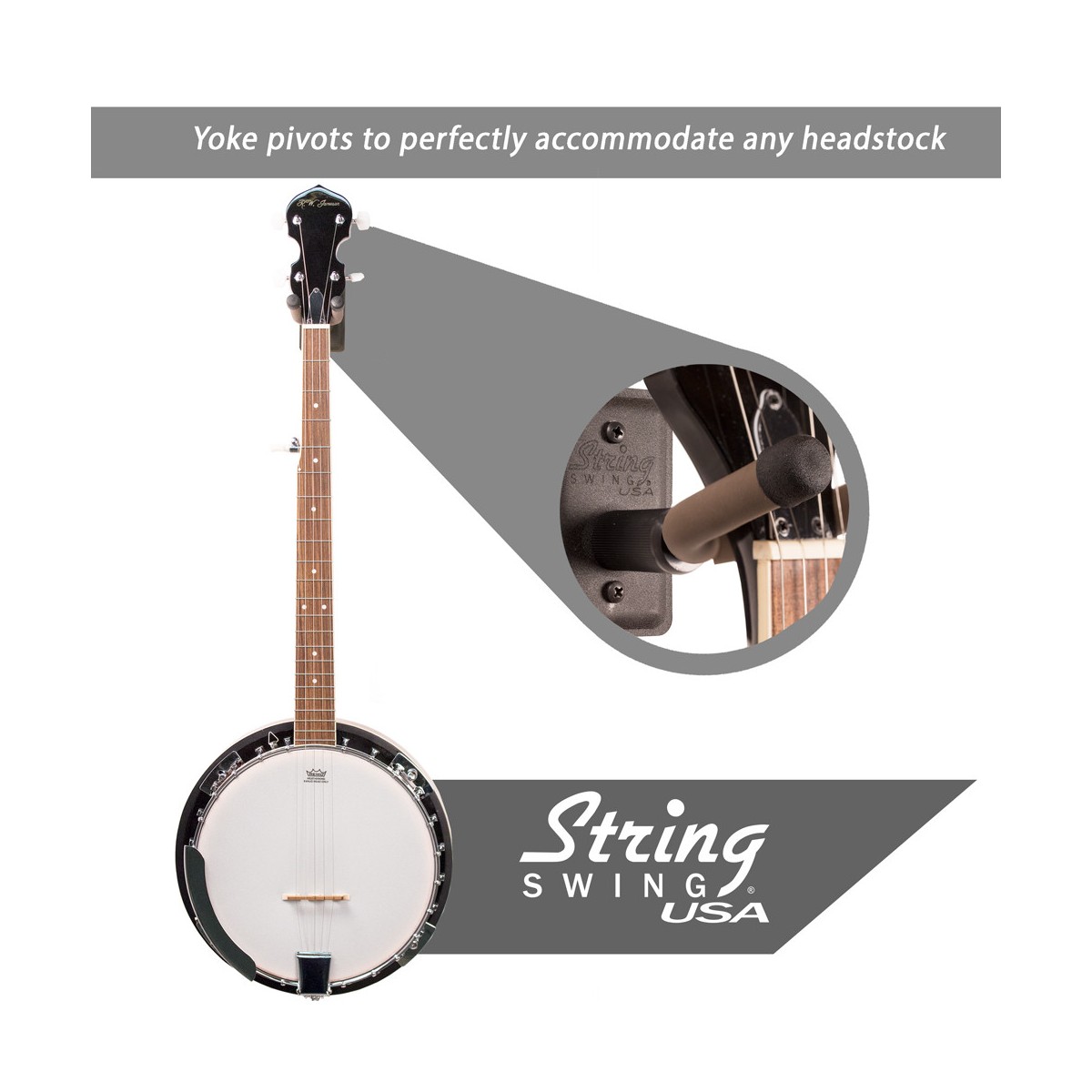 CC11B Banjo Hanger Wall Mount black