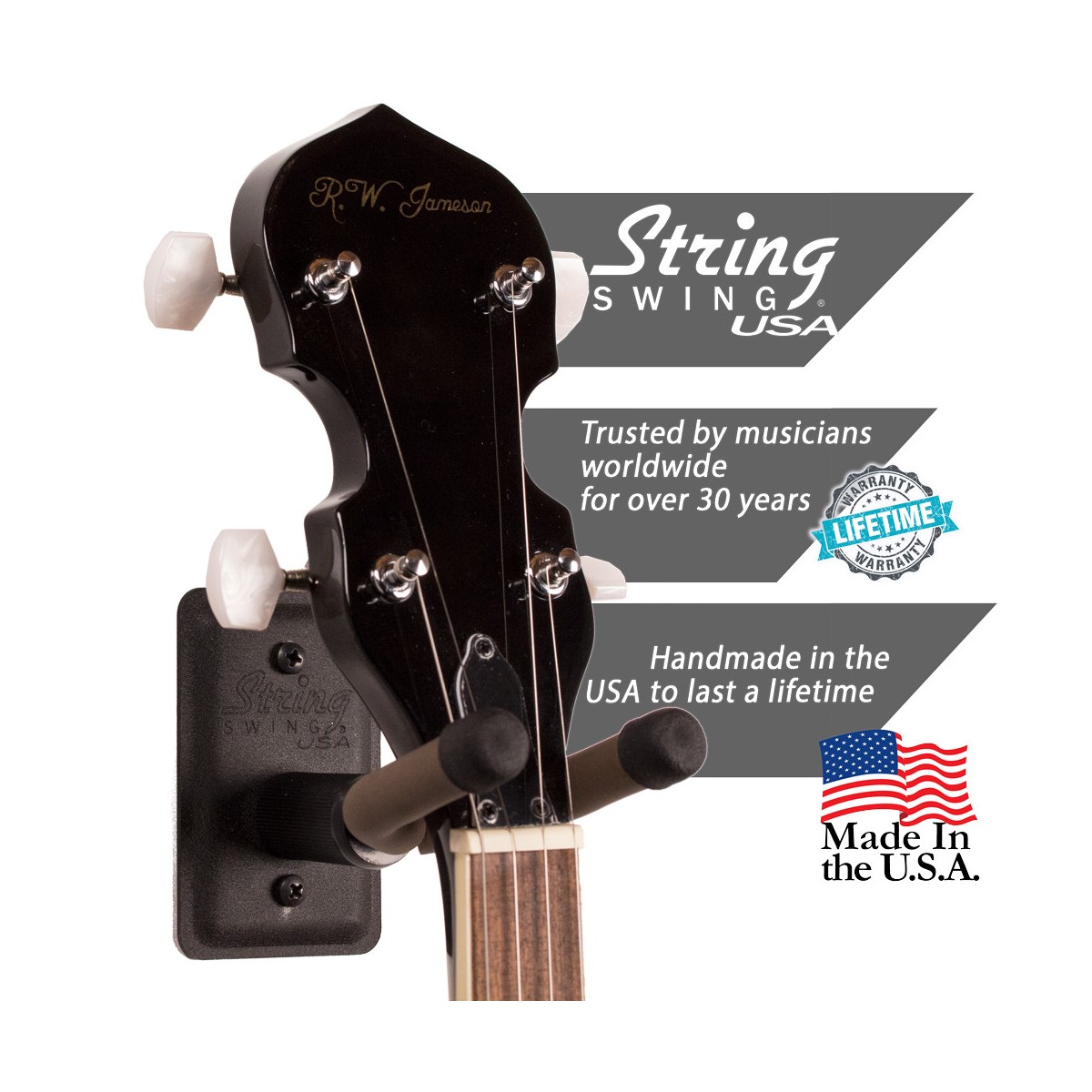 CC11B Banjo Hanger Wall Mount black