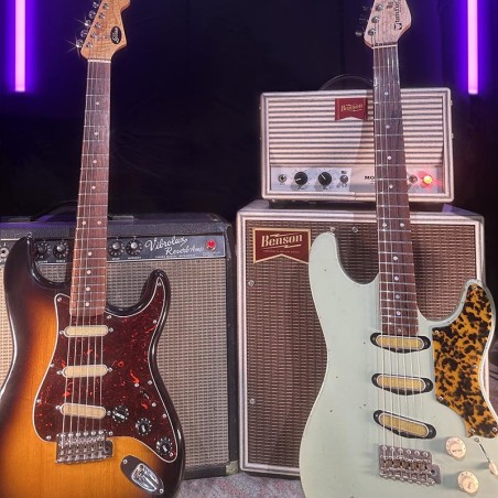 Strat Super-caster middle gold mesh nickel