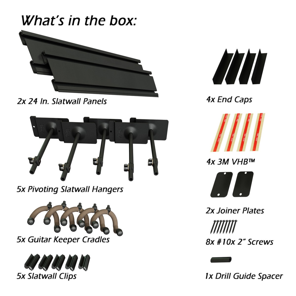 SW5RL 5 guitar wall rack white K yoke for electric and acoustic