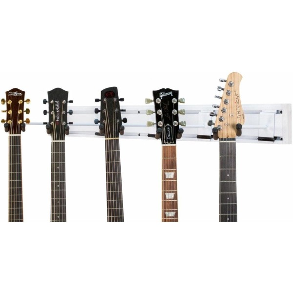 SW5RL 5 guitar wall rack white K yoke for electric and acoustic