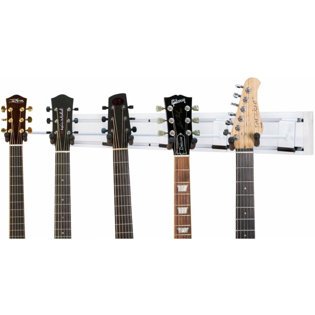 SW5RL 5 guitar wall rack white K yoke for electric and acoustic
