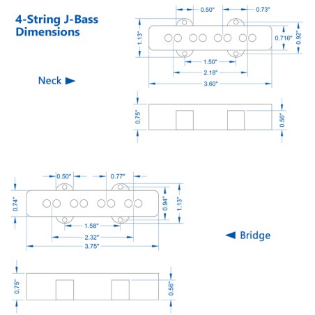 Jazz bass bridge black 4S