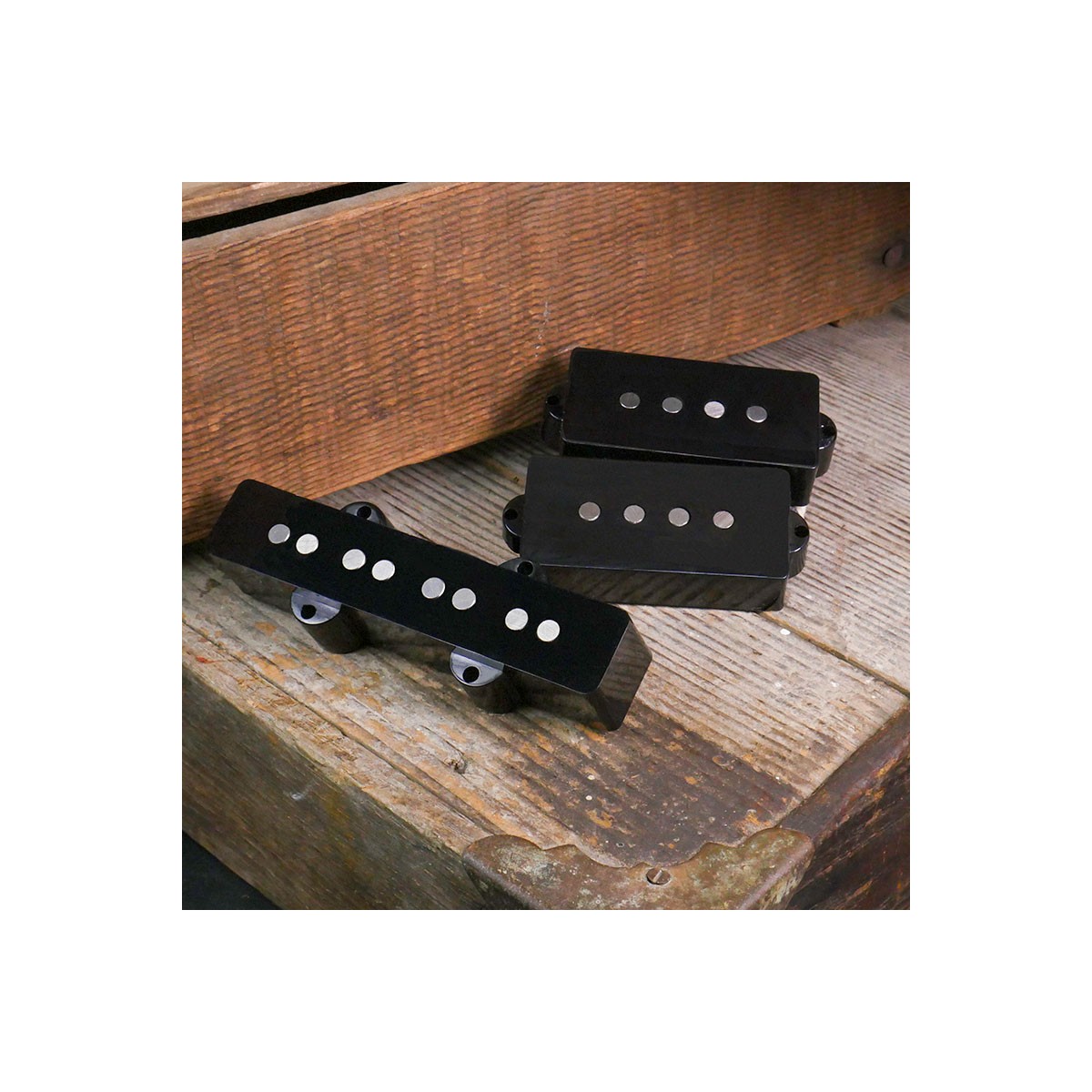 PJ-bass (P-bass split-coil/DC J-bass) set black 4S