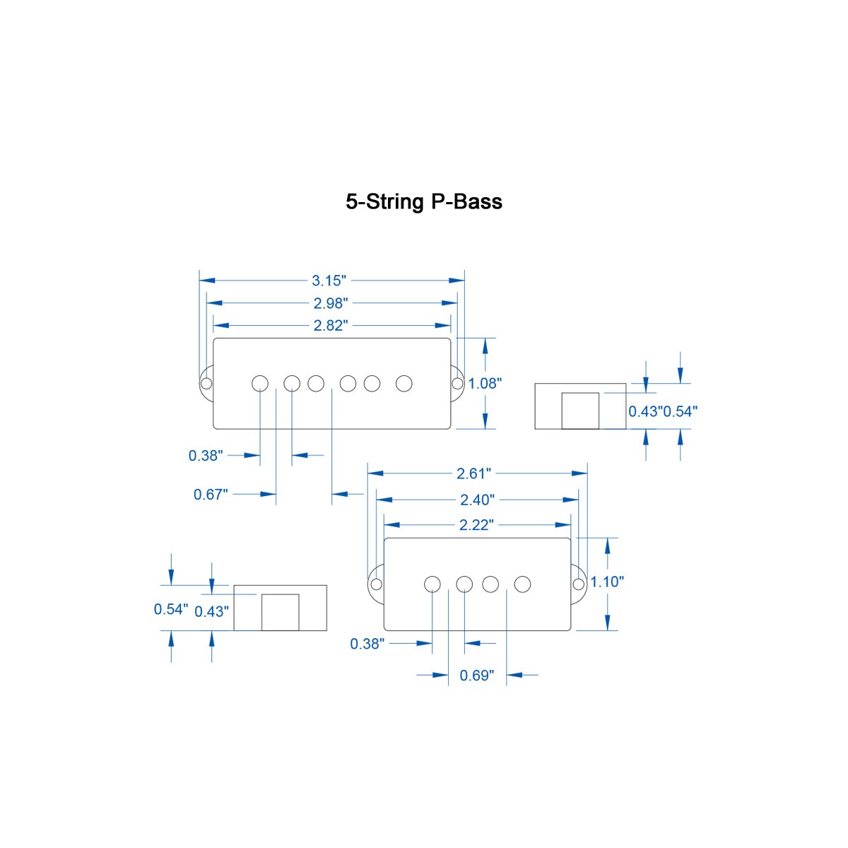 Pbass split coil 5S black